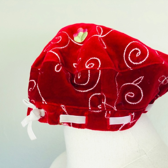 Velvet Embroidered Baby Hat 6 to 12 Months Red Cap The Childrens Place - Picture 4 of 4